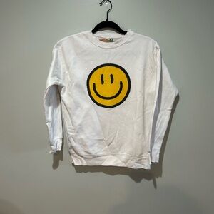 Vintage Havana White Sweatshirt with Yellow Smiley